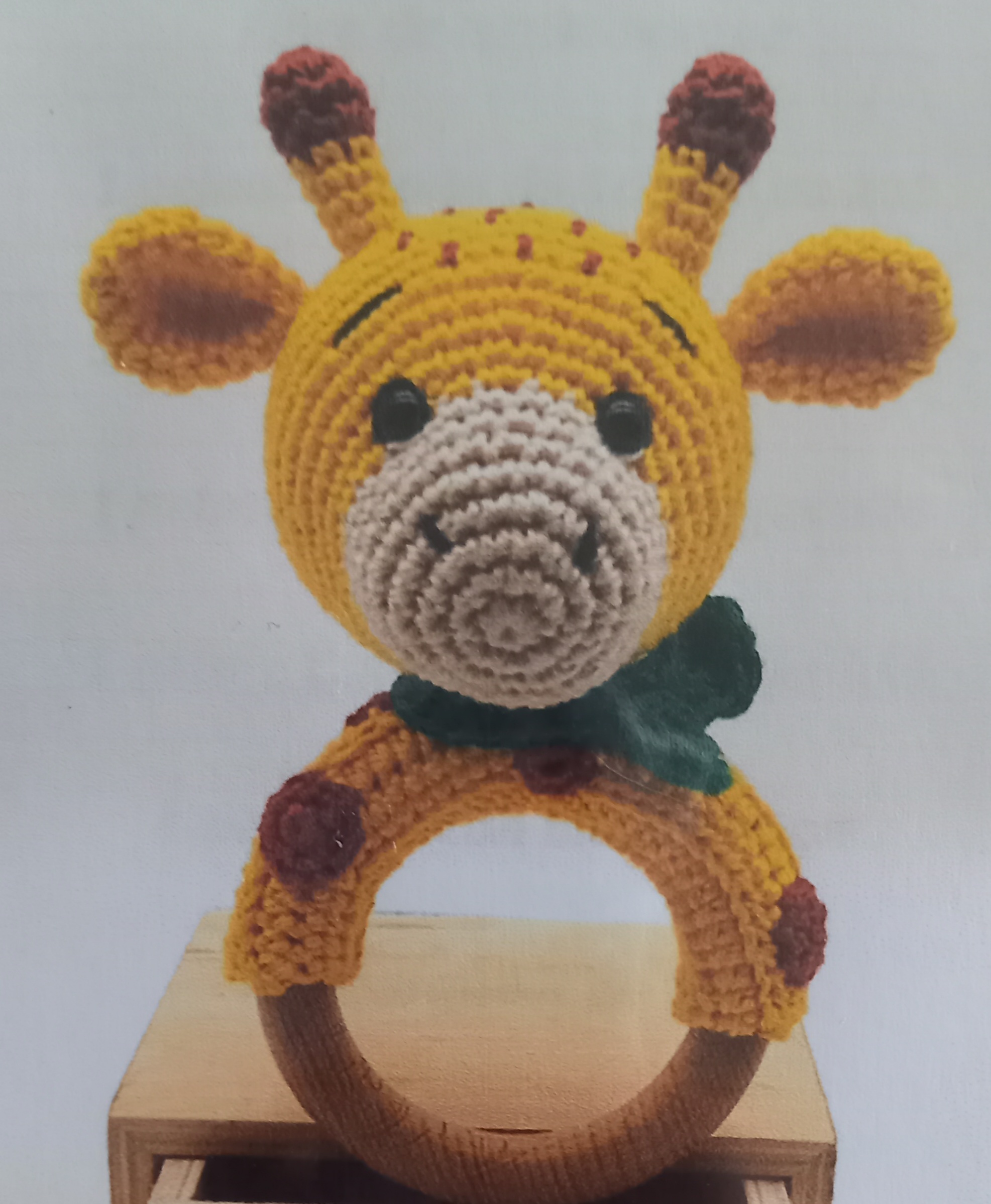 Bébé Animal en bois Crochet anneau de dentition hochet/anneau de